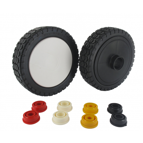 RUEDA DE PLASTICO CON CASQUILLOS UNIVERSAL 150 MM