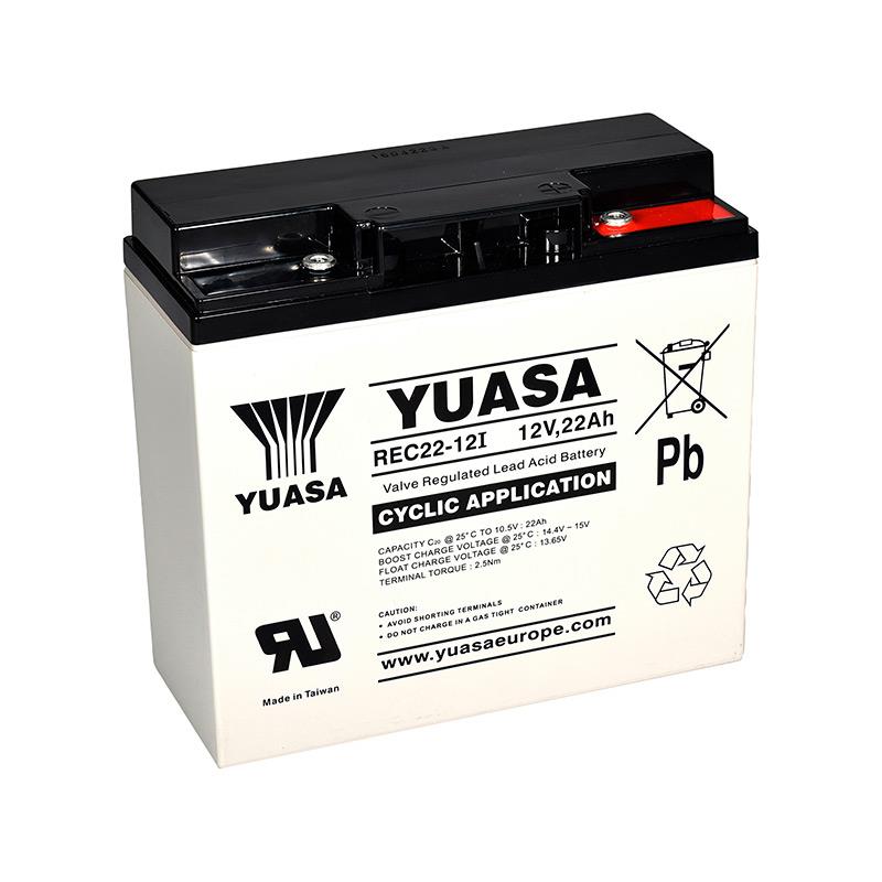 BATERÍA AGM CÍCLICA YUASA REC22-12 12V 22AH MEDIDAS 181x77x167