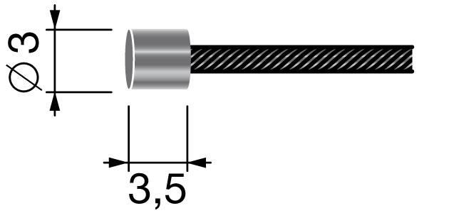 CABLE FLEXIBLE UNIVERSAL DE 12 HILOS CON TERMINACION REDONDA 3,5 MM x 3,0 MM - 2500 MM