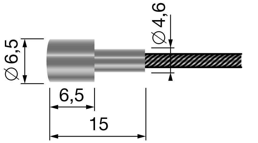 CABLE FLEXIBLE UNIVERSAL DE 19 HILOS CON TERMINACION REDONDA 6,5 MM x 6,5 MM - 2500 MM