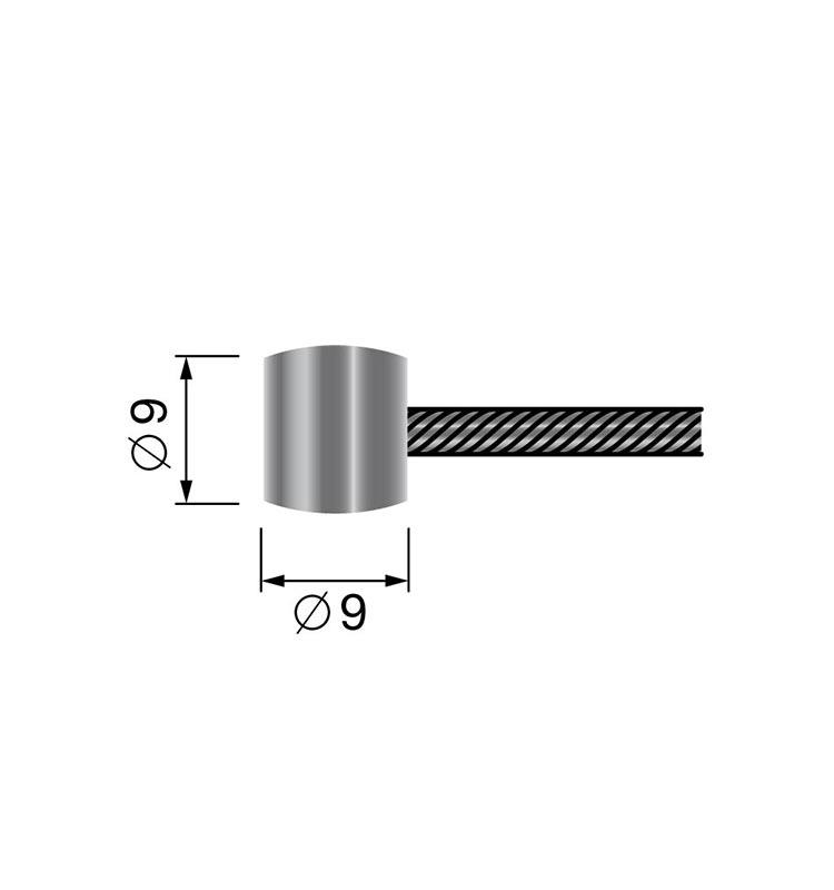 CABLE FLEXIBLE UNIVERSAL DE 19 HILOS CON TERMINACION REDONDA 9 MM x 9 MM - 2500 MM
