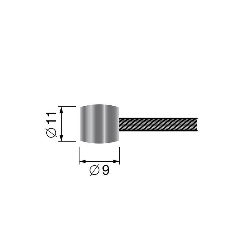 CABLE FLEXIBLE UNIVERSAL DE 19 HILOS CON TERMINACION REDONDA 9 MM x 11 MM - 2500 MM