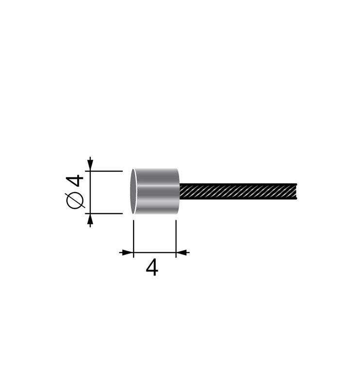 CABLE FLEXIBLE UNIVERSAL DE 19 HILOS CON TERMINACION REDONDA 4 MM X 4 MM - 2500 MM