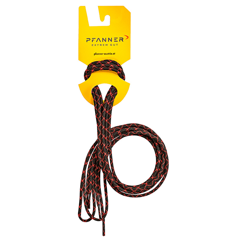 CORDONES PFANNER PARA BOTAS 190 CM COLOR NEGRO/ROJO