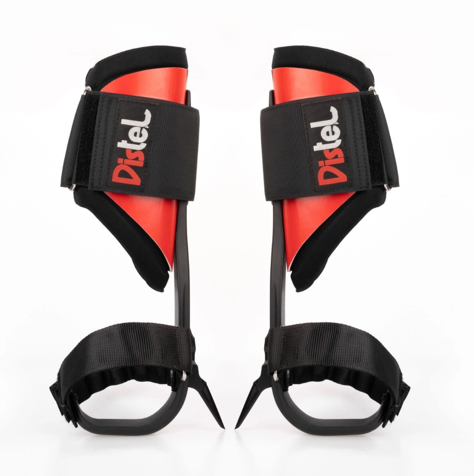ESPUELAS DE TREPA DE ALUMINIO DISTEL CON CIERRES EN VELCRO EN PIERNA Y PIE.