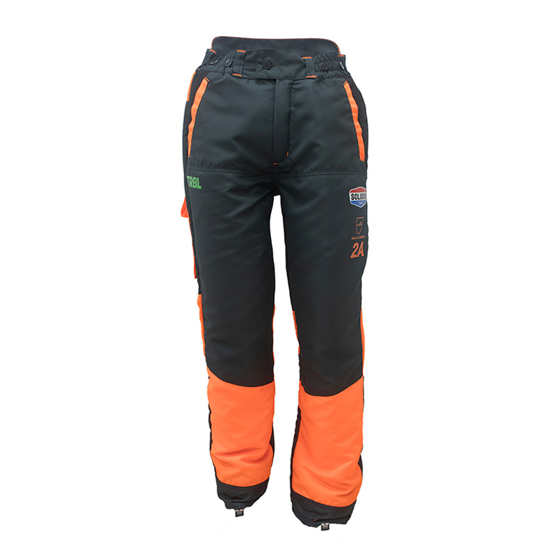 PANTALÓN ANTICORTE SOLIDUR AUPA2A CLASE 2 TIPO A COLOR GRIS/NARANJA