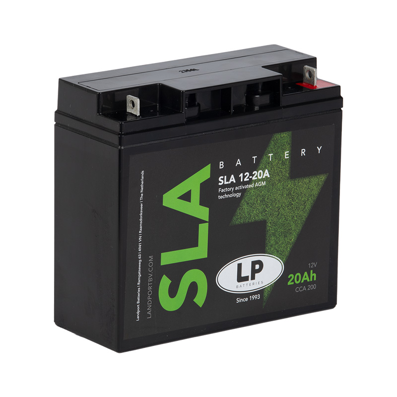 BATERIA AGM SLA LANDPORT SELLADA 12 VOLTIOS 20 AH POLO POSITIVO DERECHA MEDIDAS 181x76x167