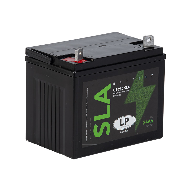 BATERIA AGM SLA LANDPORT SELLADA 12 VOLTIOS 24 AH POLO POSITIVO IZQUIERDA MEDIDAS 197x130x159 MM