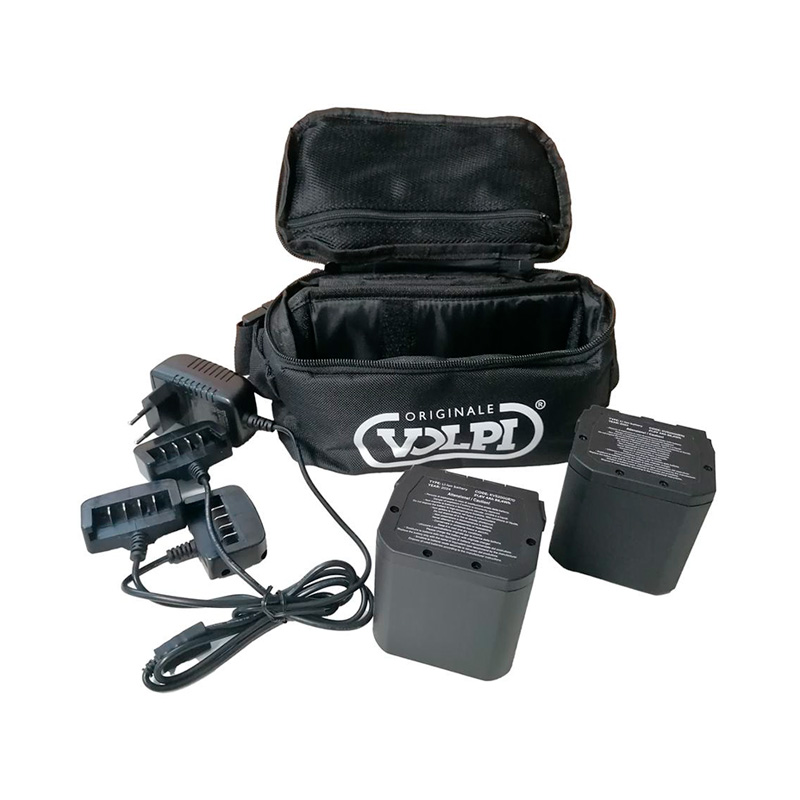 KIT 2 BATERIAS VOLPI 21,6V 4,0 Ah + 1 CARGADOR 3 VIAS + BOLSA