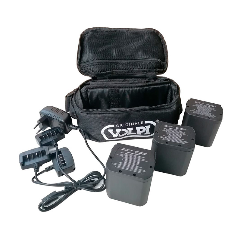 KIT 3 BATERIAS VOLPI 21,6V 4,0Ah + 1 CARGADOR 3 VIAS + BOLSA